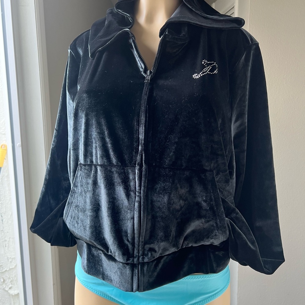 PINK Victoria's Secret Black Velour Hoodie